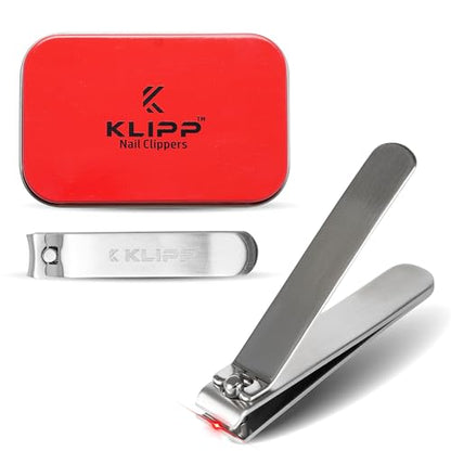 Nail Clipper Set for Men & Women – Stainless Steel Fingernail Clipper & Toe Nail Clippers with Curved & Straight Blades Toe Professional Nail Cutter Kit with Tin Case for Gift & Travel - color: Silver
