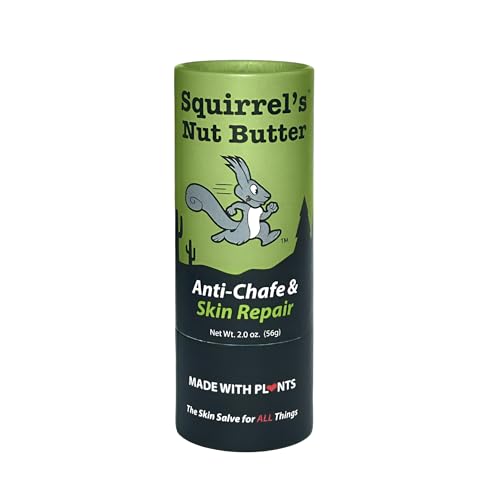 Squirrel's Nut Butter Anti Chafe Composable Tube, Natural & Vegan, 2 oz | Long-lasting anti-chafe protection in eco-friendly compostable tube. Natural, vegan friendly formula for every adventure. - size: 2.0 Ounce