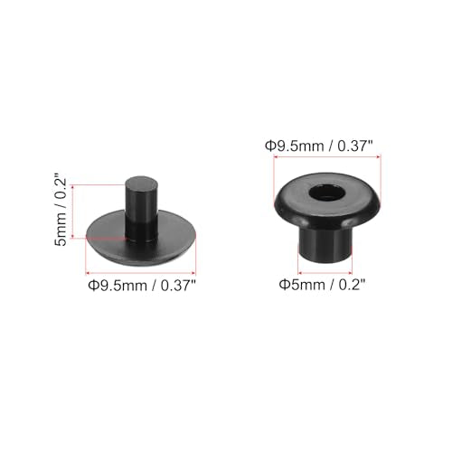 PATIKIL M5x5mm Plastic Binding Post, 50 Sets Plastic Chicago Screws Binding Screw Rivet Post Press-on Buckle for Leather Scrapbook Photo Albums, Black - color: Black, size: M5x5mm