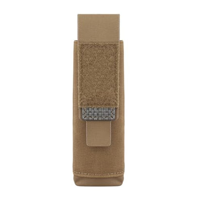 Tactical Flashlight Holster, Molle Flashlight Torch Pouch, Vertical Small Tool Bag Organizer for Camping Hiking Climbing Backpack Belt - color: Brown