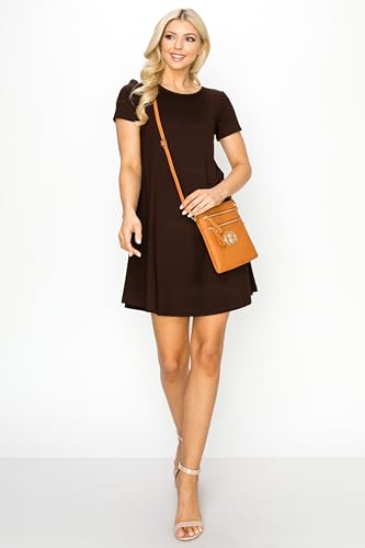 Solene Small Multi Zipper Pockets Crossbody Bag with Detachable Wristlet - color: Mustard