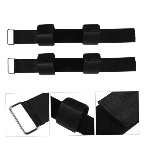 Yardwe 1Pair Adjustable Heavy Duty Dumbbell and Barbell Loading Straps for Strength Training Ankle Gym Straps for Pull Ups and Squats Dual Foot Training Durable Construction