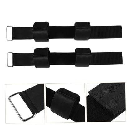 Yardwe 1Pair Adjustable Heavy Duty Dumbbell and Barbell Loading Straps for Strength Training Ankle Gym Straps for Pull Ups and Squats Dual Foot Training Durable Construction