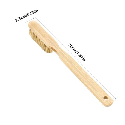 Crag Brush for Climbing Holds, Natural Wood Color Handle, Fiber Brush Head, 20cm / 7.87in Climbing Accessory for Chalk Buildup and Pockets Rock