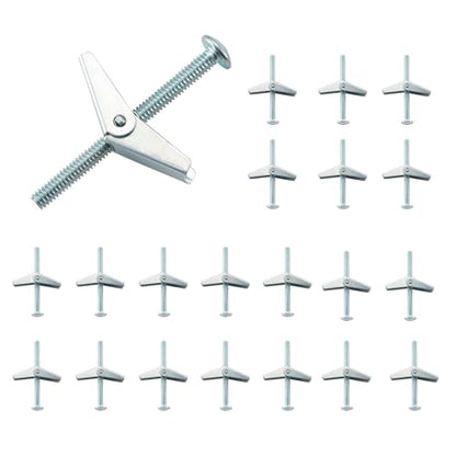 HOME MASTER HARDWARE 1/4" Heavy Duty Drywall Anchors and Screws, 20 Pcs Toggle Bolts and Wing Nuts Set, Hollow Drywall Anchors Bolts Screws Assortment Kit for Hanging Lamps Heavy Items - size: 1/4"(20pcs)