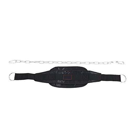 Drop Weight Belt, Gym Dip Belt with Waist Chain, Strength ing Equipment for Pul Up, Ten Gym Pull Up Bar Plate Weight with 2 Iron,