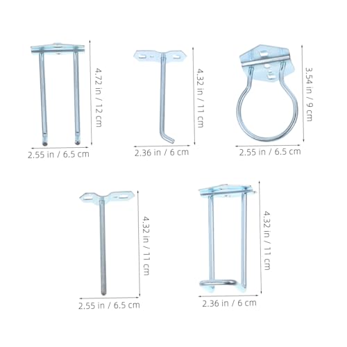 Healifty 5pcs Metal Pegboard Hooks for Hardware Tool Hanging Board Heavy Duty Tool Holder Hook Accessories