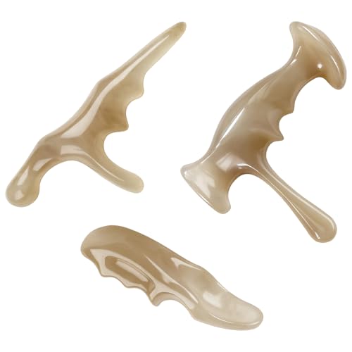 Manual Trigger Point Massage Tool With Thumb Saver For Deep Tissue Massage | One-Piece Molded Resin, No Parting Lines & Smooth Skin-Friendly. Ergonomic Build Saves Massage Effort For Deep Tissue Massage - color: Natural Wood
