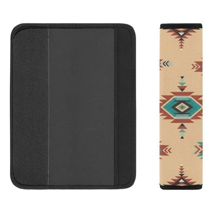 2 Piece Geometric Tribal Red Teal White Aztec Car Seat Belt Pad Breathable Seat Belt Cushion for Child, Stroller Pushchair High Chair, Easy Install (No Tool) - color: Pattern 30