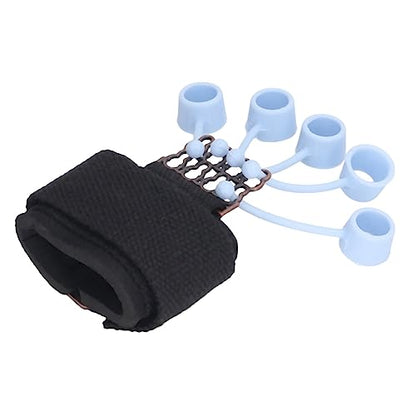 Silicone Finger Exerciser Elastic Finger Grip Trainer for Hand Muscle Strength Flexibility, Suitable for Rock Climbing, Guitarists - 1 X Wrist Tensioner 10 X Sleeve - color: Black