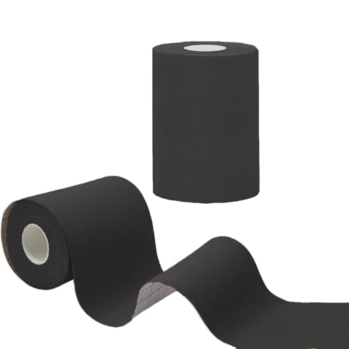 Kinesiology Tape,2Roll Waterproof Muscle Support Adhesive Sport Tape,|3in x 5.5yd|Medical Grade Cotton Elastic Athletic Tape for Muscle Pain Relief & Joint Support, Breathable K Tape (Uncut-Black) - color: 2rolls-(3inch-uncut Black)