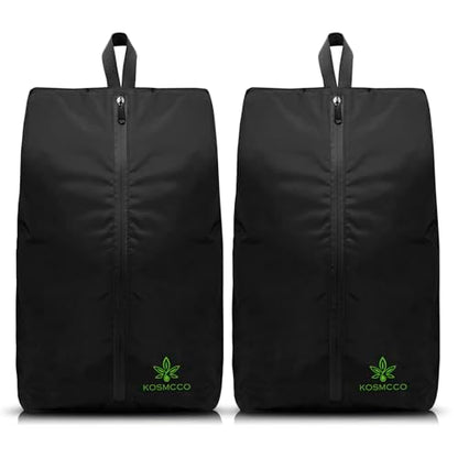 KOSMCCO 2 Pack Smell Proof Cleat Bags, Odor Resistant Shoe Bags | Carbon Lining, Athletic Shoe Bag for Soccer Cleats Golf and Gym Shoes, Water Resistant, Easy to Clean - size: 2Pcs