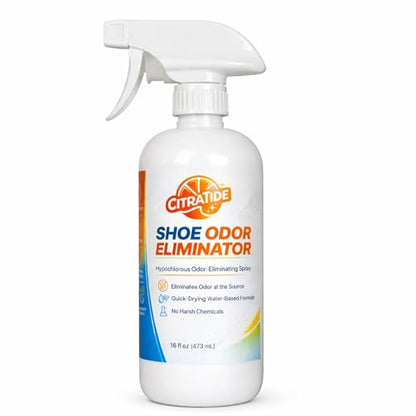 Shoe Odor Eliminator Spray – Water-Based Deodorizer & Sneaker Refresher – Neutralizes Odors in Gym Shoes, Boots, Cleats & Work Shoes – Fresh Athletic Formula – 16 oz
