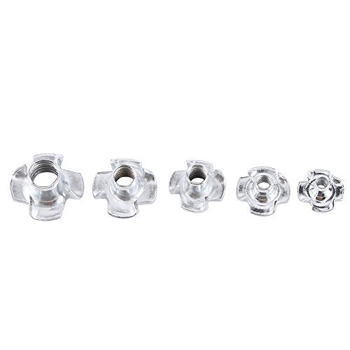 Carbon Steel FOURPRONGED TNUT KIT, 90PCS Assortment M3/M4/M5/M6/M8 for Wood Furniture, Rock Climbing Holds, CABINETRY [Highly and