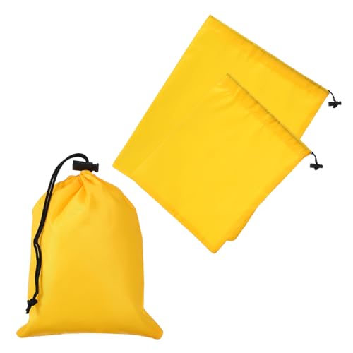 Drawstring Bag with Toggle, Stuff Sack String Waterproof Travel Storage Bags Cinch Stuff Pouch -Fitting for Gym - color: Yellow, size: 6" x 8"/10" x 12"/14" x 16"