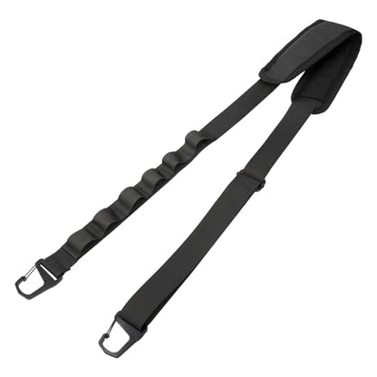 NATURE PIONEOR Replacement Shoulder Strap, Adjustable Crossbody Bag Strap | 6 MOLLE Loops, Universal Padded Purse Strap for Gym Messenger Luggage Duffle Tool Golf Bag, Large Opening Metal Hook,Black