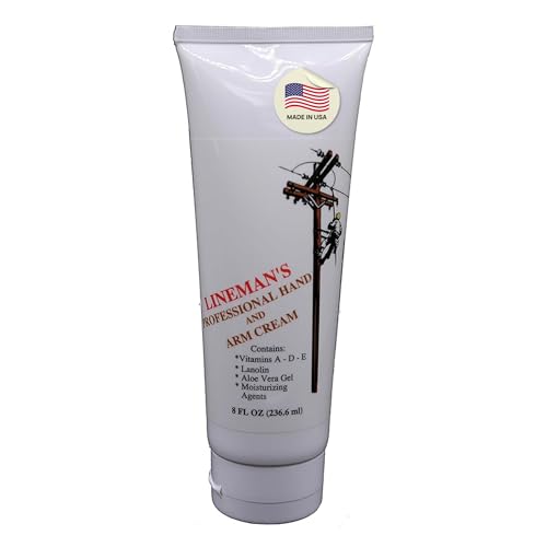 Lineman's Professional Hand Cream – Moisturizing Lotion for Dry, Cracked Hands – Protective Barrier for Workers – Fragrance-Free, 8 oz Tube by the makers of Original Udder Balm