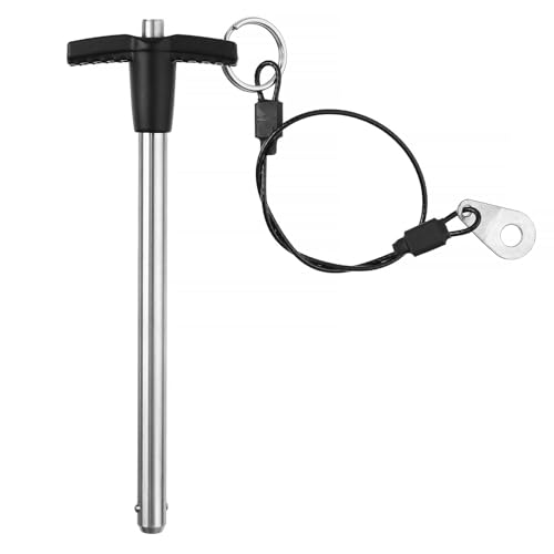 T Handle Quick Release Pin 5/16 Inch Diameter ,Stainless Steel Ball Locking Pin with Push Button Lanyard Cable Usable Length 3.94"(8*100mm) - size: 8mm-100mm