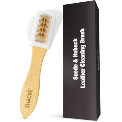 Suede Brush with Top Eraser – Suede & Nubuck Cleaner for Shoes | Suede Eraser Rubs Out Dry Stains & Scuffs - Brush Restores the Nap — The 2-Step Suede Shoe Cleaner for Boots, Purses, Jackets - size: 4 - Brush w/ Top Eraser