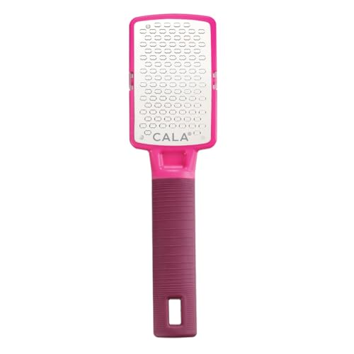 CALA Silky Glide Pro Callus Remover Foot File (Hot Pink), Stainless Steel Micro-File with Wide Surface for Wet or Dry Skin, Ultra-Soft Handle for Comfort & Control, Reusable - color: Hot Pink