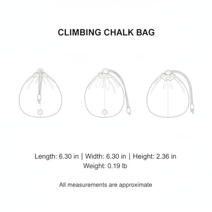 Rock Climbing Chalk Bag with Drawstring Closure, Durable Oxford Cloth Bouldering Pouch for Gym & Outdoor Training