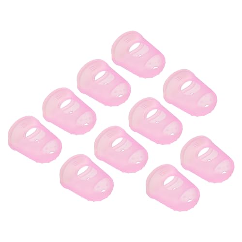 PATIKIL Finger Tips Anti Slip Fingertip Protector, 20 Pack 29mm Silicone Finger Guard for Paper Sorting Sewing Guitar Playing, Pink L Size - color: Pink