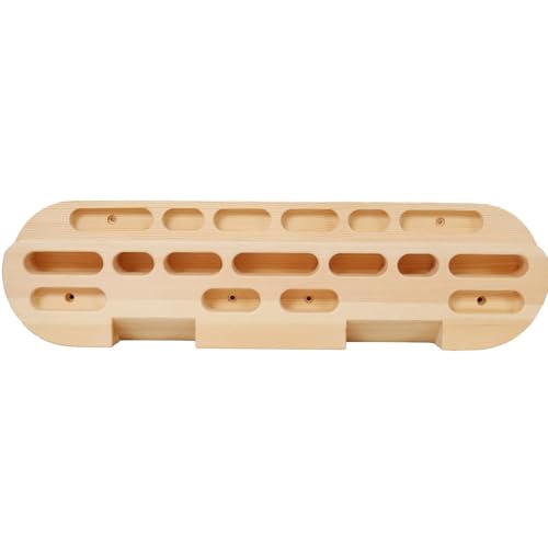Wooden Climbing Hangboard Fingerboard Trainer for Rock Climbing Grip Strength Training, Wall Mounted Forearm Exerciser with Multiple Holds for Home Gym Workout