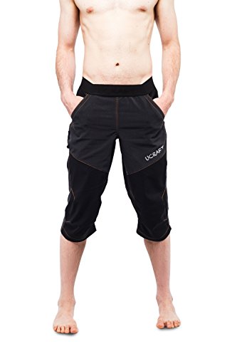 Ucraft "Xlite Rock Climbing Bouldering and Yoga Knickers ¾ Men's and Women's Capri Pants. Lightweight, Stretchy, Breathable - color: Graphite+, size: Medium
