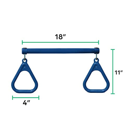 Jungle Gym Kingdom Swing Sets for Backyard, Monkey Bars & Swingset Accessories - Set Includes 18" Trapeze Swing Bar & 48" Heavy Duty Chain with Locking Carabiners - Outdoor Play Equipment (Blue) - color: Blue