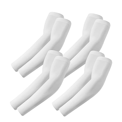 ROXUN Arm Sleeves Cooling UV Sun Protection Sport Compression for Men Women | UPF50,Seamless cover arms,Tattoo-covering,Lightweight & breathable,daily wear,Outdoor work,Basketball Baseball,Mangas - color: 4 White
