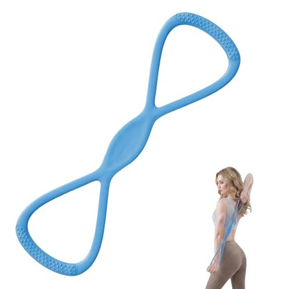 Figure 8 Resistance Band for Women, 8 Shaped Resistance Bands with Handles, Shoulder Back Arm Bands for Workout - color: blue