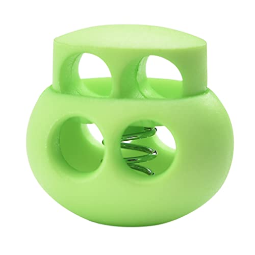 10 Pack Bungee Spring Cord Lock Fastener, Plastic Toggle Stopper for Paracord DIY Crafting DrawString Clasp Elastic Shoe Lace Glove Flashlight Rope Lock Clip Double Hole Adjuster - color: 07#: NeonGreen 10pcs