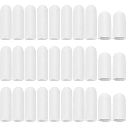 Frienda 30 Pieces Gel Finger Protector Cots Silicone Cover Cap Sleeves for Finger Cracking Trigger Support(White) - color: White