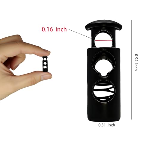 JIJI&ZEZE 10 Pcs Small Metal Cord Locks Double Hole Spring Cord Stoppers with 4mm Openings