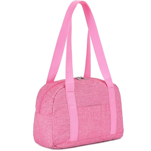 Mini Gym Bag for Women Girls, 12 inch Small Gym Tote, Lightweight Small Carry On Duffle Bag for Travel Sports - color: Rose