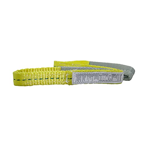 3FT Lift Sling Straps, 2 Ply Polyester Rigging Straps, 1inch Web Sling, 3100LBS Load Capacity Flat Eye-Eye Web Sling for Hoist, Tree Stumps, Heavy Duty Cargo