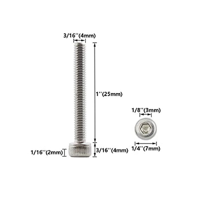 20 PCS Socket Head Cap Screws, TTZEZE 304 Stainless Steel Metric Machine Bolts Hex Socket Screw, Socket Drive Bright Finish Full Machine Threads for Shelf Chair Desk Install Repair (M4x25m) - color: M4, size: 25m