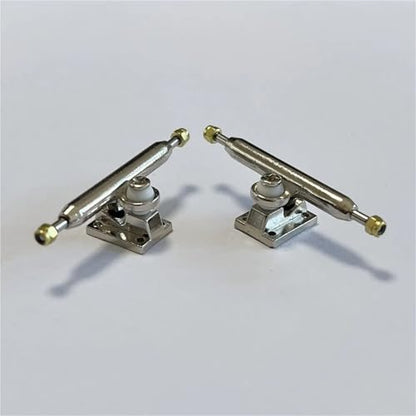 2pcs Inverted Kingpin Fingerboard Truck 34mm 32mm with Soft Bushing for Finger Skateboard(Silver) - color: Silver