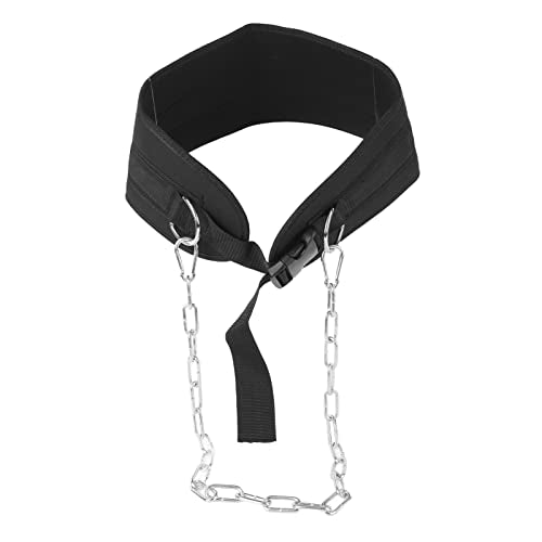 Adjustable Dip Belt, Heavy Duty Weightlifting Dip Belt with Chain and Carabiner for Dips Pull Ups and Resistance Training, Durable Fabric Design for Men and Women