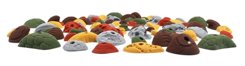 Atomik Rock Climbing Holds Set of 85 Bolt-On Rock-Like Crimpers, Edges, Pockets, Jugs and Footholds in Assorted Earth Tones