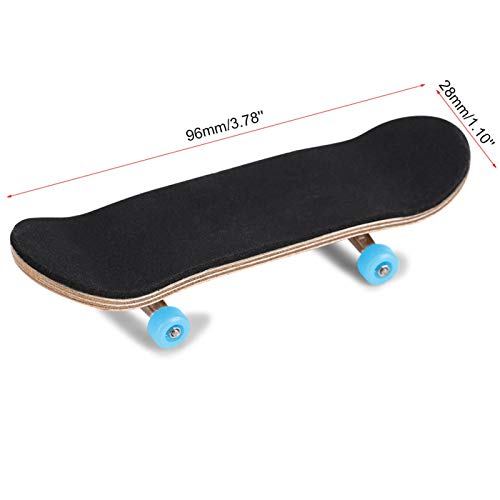 HURRISE Wooden Finger Skateboard, Maple and Alloy Fingerboard with Box, Light Blue, Stress Relief Kids Gift - color: Light Blue