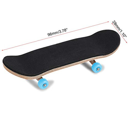 HURRISE Wooden Finger Skateboard, Maple and Alloy Fingerboard with Box, Light Blue, Stress Relief Kids Gift - color: Light Blue