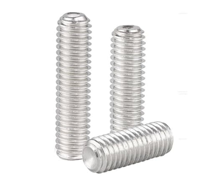 50Pcs M4-0.7 x 3mm Hex Socket Set Grub Screws,Headless Cup Point,Flat Point Grub Bolt,Internal Hex Drive,304 Stainless Steel,Headless Concave End,Metric External Thread,for Towel Rack Door Knob - size: M4-0.7 x 3mm(50)