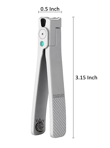 Made in Solingen, Germany - Apexay Professional Nail Clipper – Surgical Stainless Steel | Travel-Size Manicure & Pedicure Tool in Genuine Leather Case | Ethically Made in Solingen, Germany. (Grey) - color: Grey