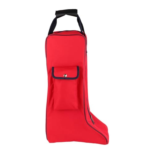 Horse Riding Tall Boot Bag, Equestrian Equipment Organizer, Portable Storage Pouch for Knight Boots, Home Carry Bag - color: red