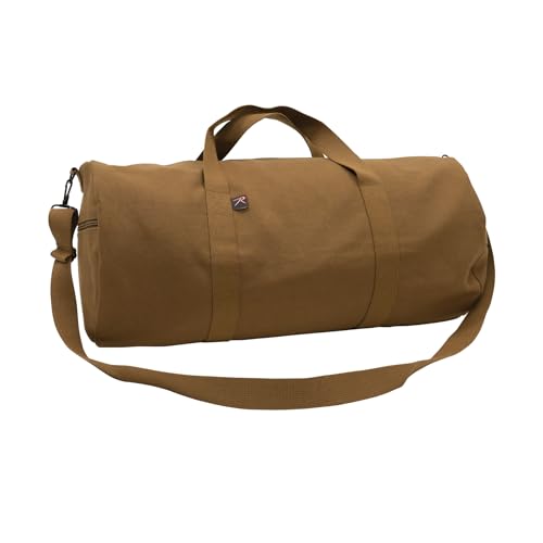 Rothco Heavy-Duty Canvas Shoulder Duffle Bag - Rugged Travel Gym Gear Equipment Bag - color: Work Brown, size: 19 Inches