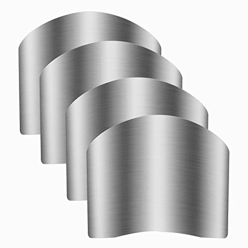 Niupiour Finger Guards for Cutting Food, Kitchen Tool Finger Shield | Steel Finger Protector for Slicing, Dicing and Chopping Vegetables, Protect from Knife Cutting, Knife Guard Saver, 4 Pack