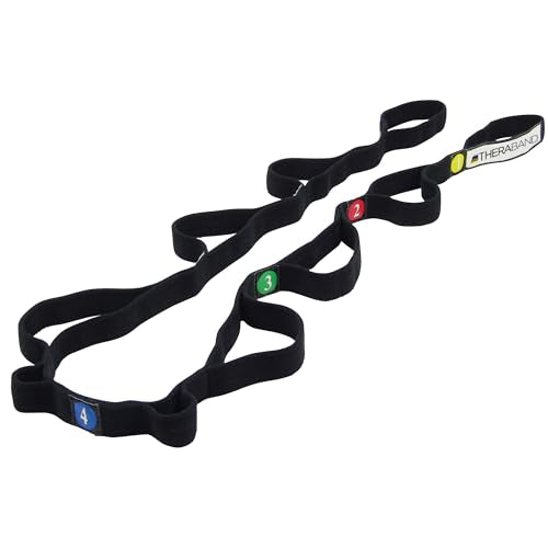 THERABAND Stretch Strap with Loops to Increase Flexibility, Dynamic Stretching Tool for Athletes Including Dancers, Cheerleaders, Gymnasts, Runners, Pilates and Yoga Elastic Stretch Out Band