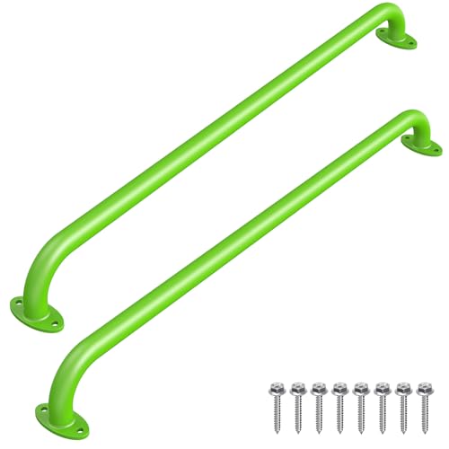 Dolibest 42 Inch Metal Safety Handle, Playground Ladder Handle & Wider Base, Playset Handles for Kids Playhouse, Treehouse, Rock Climbing Wall, Swing Set Accessories, Indoor & Outdoor Use (2PCS)-Green - color: Green2-42 Inch-2pcs