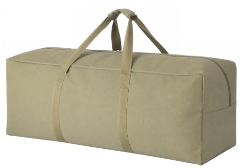 DoYiKe Canvas Travel Duffle Bag Heavy Duty, Sports Duffel Military Camping Tent Storage 60L Armygreen - color: Armygreen, size: 60L